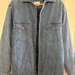 High Sierra Blue Denim Shirt size Medium fleece lined Shacket